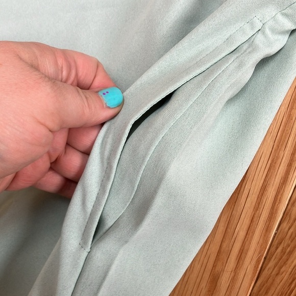 XXL breezy light safe green wrap front maxi dress - Picture 2 of 4